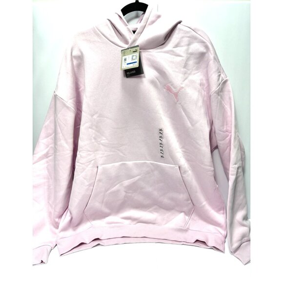 Womens XL Light Pink Puma Hoodie Warm Casual Sweatshirt Athletic Comfortable NEW - Picture 1 of 8